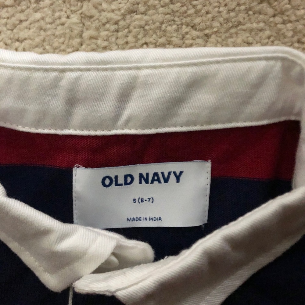 Navy and Red Striped Rugby - Picture 2 of 2